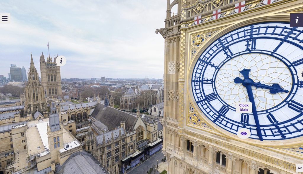 Big Ben aerial drone view